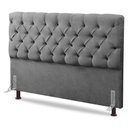 Ver imagem 1 de Cabeceira Cama Box Casal Queen Size Lylla 160cm Capitonê com Frame Linho Cinza - Abmaza