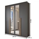 Ver imagem 4 de Guarda-roupa Solteiro Severo 4 Portas 3 Gavetas com Espelho Preto - Panorama Móveis