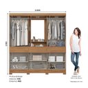 Ver imagem 4 de Guarda Roupa Casal 10 Portas 3 Gavetas com Espelho e Pés em ABS