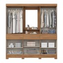 Ver imagem 3 de Guarda Roupa Casal 10 Portas 3 Gavetas com Espelho e Pés em ABS