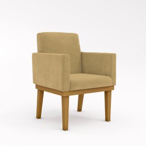 Poltrona Cadeira Decorativa Reforçada para Apartamento Sala Pequena Cor - Capuccino