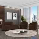 Ver imagem 2 de Sofá 2 Lugares Orgânico 140cm Morgan e 2 Poltronas Lua Suede Marrom D03 - D’Rossi