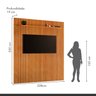 Painel para TV até 75 Polegadas 100% MDF  228cm X 250cm Ripado sem Led com Prateleira Paris - 5
