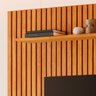 Painel para TV até 75 Polegadas 100% MDF  228cm X 250cm Ripado sem Led com Prateleira Paris - 7