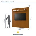 Ver imagem 5 de Painel Ripado para TV até 75 Polegadas 100% MDF 228CMX250CM sem LED com Prateleira Paris Marrom