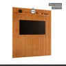 Painel para TV até 75 Polegadas 100% MDF  228cm X 250cm Ripado sem Led com Prateleira Paris - 4