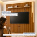 Ver imagem 3 de Painel Ripado para TV até 75 Polegadas 100% MDF com LED 228CMX250CM com Prateleira Paris Marrom