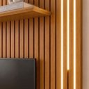 Ver imagem 7 de Painel Ripado para TV até 75 Polegadas 100% MDF com LED 228CMX250CM com Prateleira Paris Marrom
