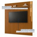 Ver imagem 2 de Painel Ripado para TV até 75 Polegadas 100% MDF com LED 228CMX250CM com Prateleira Paris Marrom