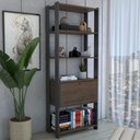 Ver imagem 1 de Estante para Livros Industrial 1 Porta 3 Prateleiras Pinho/preto - Panorama Móveis