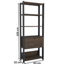 Ver imagem 4 de Estante para Livros Industrial 1 Porta 3 Prateleiras Pinho/preto - Panorama Móveis