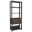 Ver imagem 3 de Estante para Livros Industrial 1 Porta 3 Prateleiras Pinho/preto - Panorama Móveis