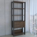 Ver imagem 5 de Estante para Livros Industrial 1 Porta 3 Prateleiras Pinho/preto - Panorama Móveis