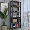 Ver imagem 2 de Estante para Livros Industrial 1 Porta 3 Prateleiras Pinho/preto - Panorama Móveis