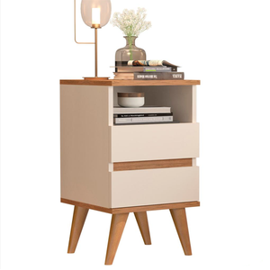 Mesa de Cabeceira Retrô Pés Palito Pop - Varias Cores - Off White/frejó