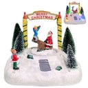Ver imagem 1 de Enfeite Natalino Natal Parque Gangorra Papai Noel Movimento Luz Led Musical Arvore Pinheiro Neve Dec