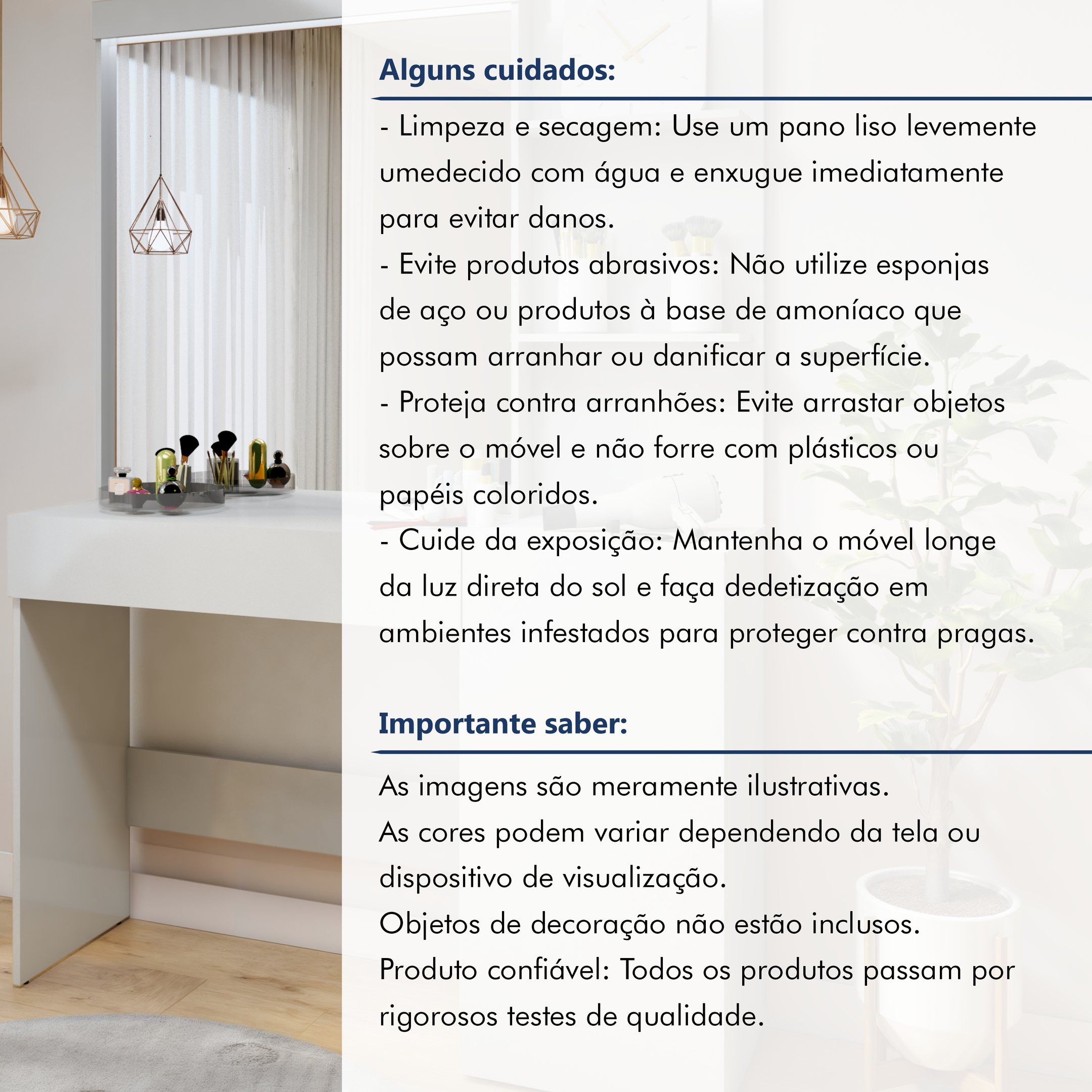 Penteadeira Camarim 100% MDF Londres New - 9