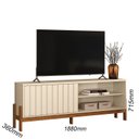 Ver imagem 3 de Rack para TV até 75 Polegadas Bancada New Aurora Pérola/Marrom Canela