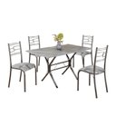 Ver imagem 2 de Conjunto Sala de Jantar Mesa Retangular 120x75cm Tampo Granito Topázio 4 Cadeiras Paraty Prata/Paraopeba/Mart