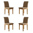Ver imagem 1 de Kit 4 Cadeiras para Sala de Jantar Pés Madeira Maciça Bella Bege/Cinamomo/Veludo