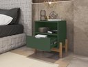 Ver imagem 2 de Mesa de Cabeceira C/ Nicho e Gaveteiro Porta Itens Aurora Verde Oliva