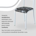Ver imagem 6 de Conjunto Sala de Jantar Mesa Retangular 120x75cm Tampo Granito Topázio 4 Cadeiras Paraty Branco/Preto Floral