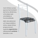 Ver imagem 7 de Conjunto Sala de Jantar Mesa Retangular 120x75cm Tampo Granito Topázio 4 Cadeiras Paraty Branco/Preto Floral