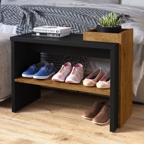 Sapateira Prática para Entrada - Banco com Espaço para Sapatos e Objetos