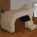 Ver imagem 3 de Maca Estofada Estética Capitonê 80 Cm Suede Capuccino - Fm