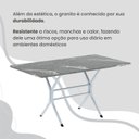 Ver mais imagens de Conjunto Sala de Jantar Mesa Retangular 120x75cm Tampo Granito Topázio 4 Cadeiras Paraty Branco/Creme