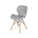Ver imagem 2 de Kit 20 Cadeiras de Jantar Charles Eames Slim Wood Estofada - Cinza