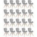 Ver imagem 1 de Kit 20 Cadeiras de Jantar Charles Eames Slim Wood Estofada - Cinza