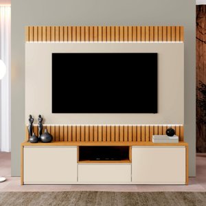 Estante Home para TV até 58 Polegadas 100% MDF 180cm com Led  3 Gavetas  Boreal
