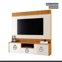 Estante Home para TV até 58 Polegadas 100% MDF 180cm com Led  3 Gavetas  Boreal - 5