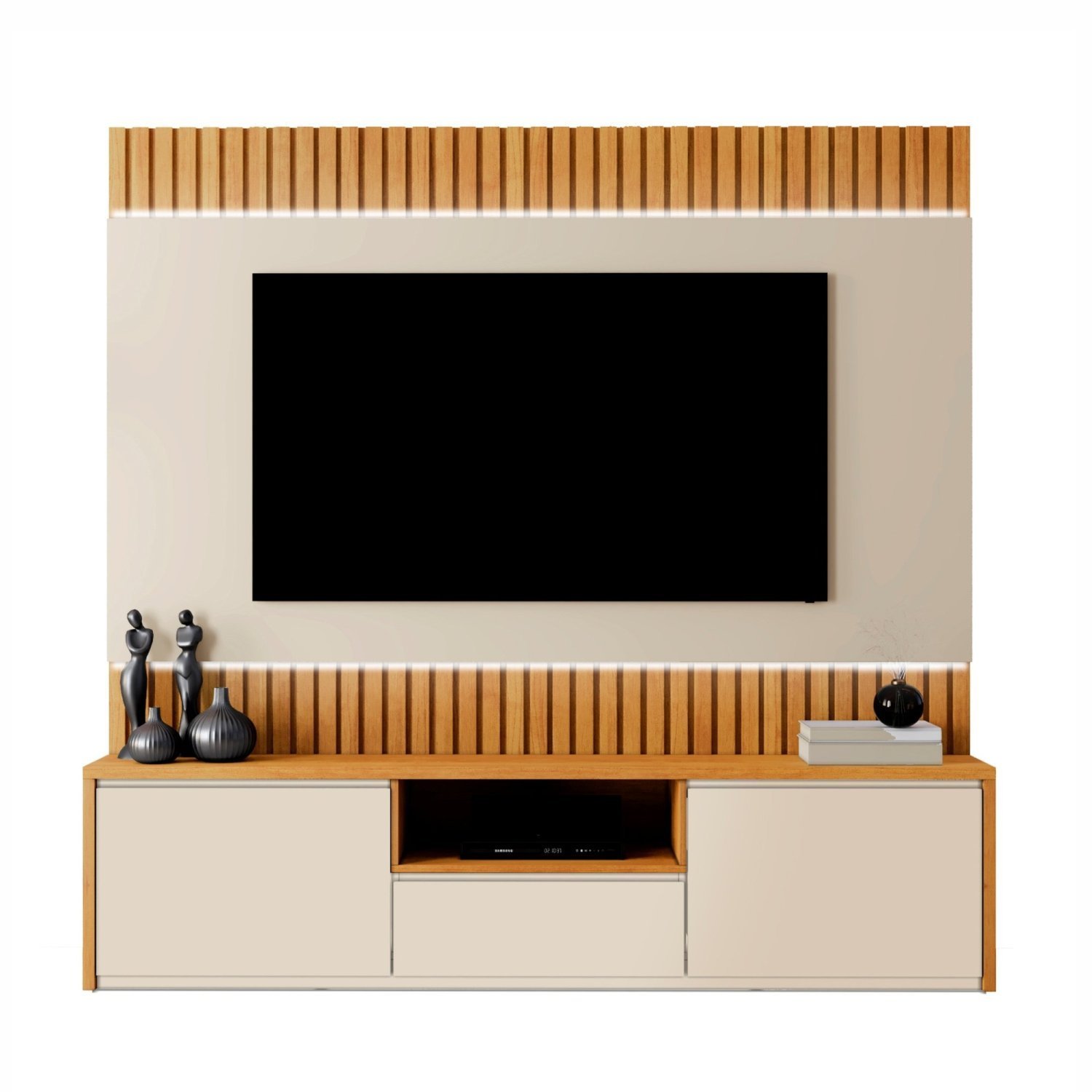 Estante Home para TV até 58 Polegadas 100% MDF 180cm com Led  3 Gavetas  Boreal - 9