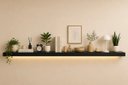 Ver imagem 1 de Prateleira MDF 45mm LED 250x20 Suporte Invisivel Preto Fosco 3000k Bivolt
