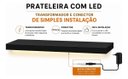 Ver imagem 5 de Prateleira MDF 45mm LED 250x20 Suporte Invisivel Preto Fosco 3000k Bivolt