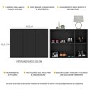 Ver imagem 3 de Sapateira 3 Portas Nina Multimóveis Preta