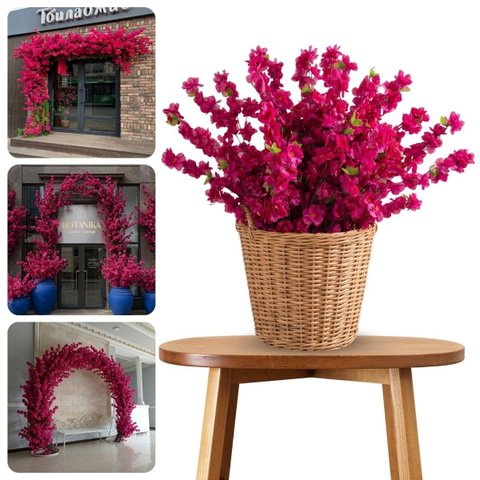 Kit 4 Hastes de Cerejeira Artificial 125cm Flores Realistas para Vasos
