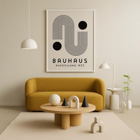 Quadro Canvas Bauhaus - Ausstellung 23 40x30cm Mold Branca