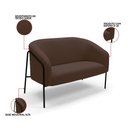 Ver imagem 3 de Sofá 2 Lugares Namoradeira Stella Base Industrial Alta Preta Suede Marrom D03 - D’Rossi