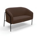 Ver imagem 2 de Sofá 2 Lugares Namoradeira Stella Base Industrial Alta Preta Suede Marrom D03 - D’Rossi