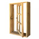 Ver imagem 3 de Janela de Madeira Vitro Capelinha Pivotante Reto de Itaúba Batentes de 14 Cm-0.45(l)x1.00(a)