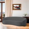 Sofá 3 Lugares 200cm Orgânico Luxo Recepção Amore Linho Cinza Escuro - 2