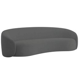 Sofá 3 Lugares 200cm Orgânico Luxo Recepção Amore Linho Cinza Escuro - 1