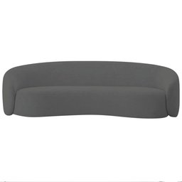 Sofá 3 Lugares 200cm Orgânico Luxo Recepção Amore Linho Cinza Escuro - 6