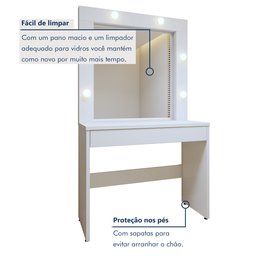 Penteadeira Camarim  100% MDF 180 X 110,3cm Requinte - 6