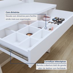 Penteadeira Camarim  100% MDF 180 X 110,3cm Requinte - 4