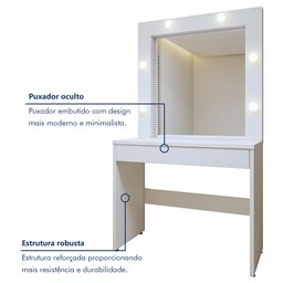Penteadeira Camarim  100% MDF 180 X 110,3cm Requinte - 2