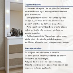 Penteadeira Camarim  100% MDF 180 X 110,3cm Requinte - 12